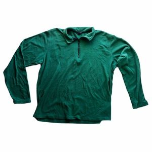 Lands End Pullover Quarter Zip Green XL